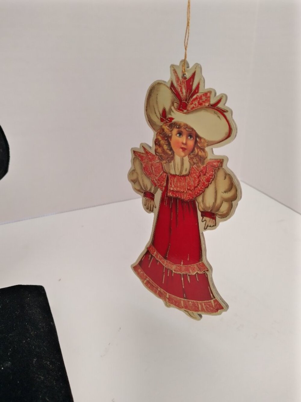 Vintage Xmas Ornament Victorian Girl